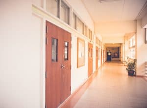 Empty school halls during summer